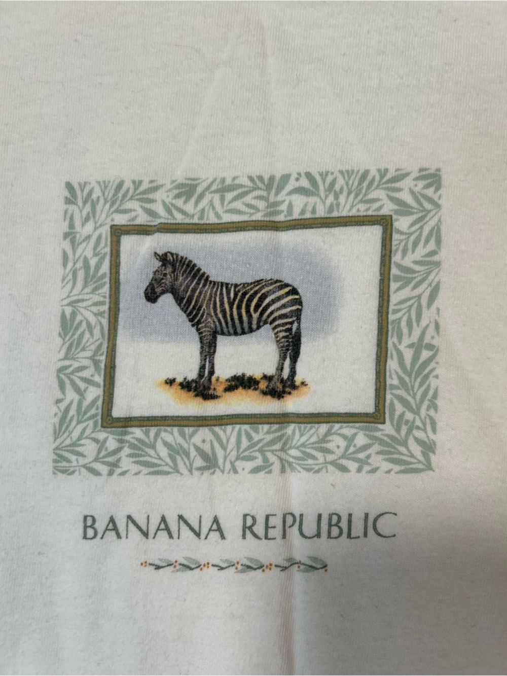 Vintage 90s Banana Republic Zebra Safari Graphic T-Shirt - Made in USA Size L